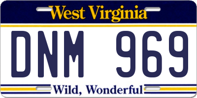 WV license plate DNM969