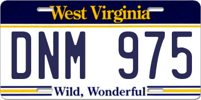 WV license plate DNM975