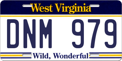 WV license plate DNM979