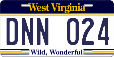 WV license plate DNN024