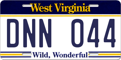 WV license plate DNN044