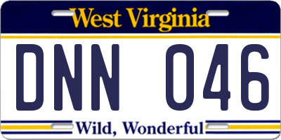 WV license plate DNN046