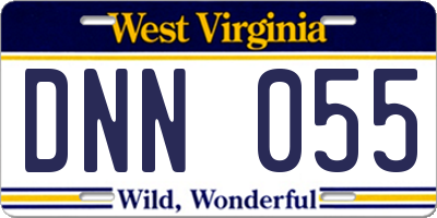 WV license plate DNN055