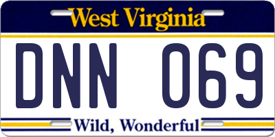 WV license plate DNN069