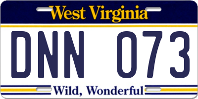 WV license plate DNN073