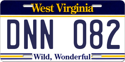 WV license plate DNN082