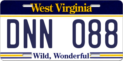 WV license plate DNN088