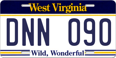 WV license plate DNN090