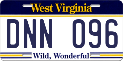 WV license plate DNN096