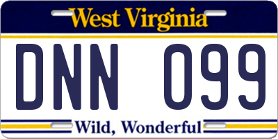 WV license plate DNN099