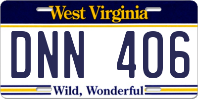 WV license plate DNN406