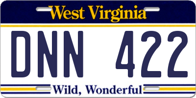 WV license plate DNN422