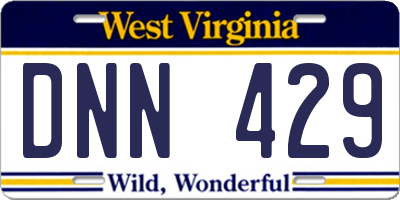 WV license plate DNN429