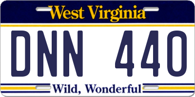 WV license plate DNN440