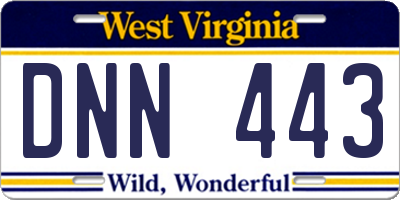 WV license plate DNN443