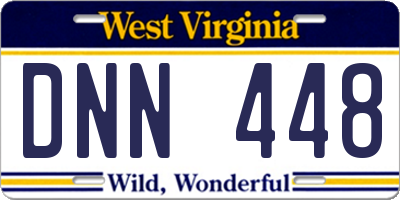 WV license plate DNN448