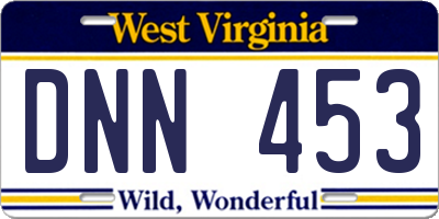 WV license plate DNN453