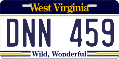 WV license plate DNN459
