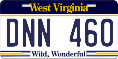 WV license plate DNN460