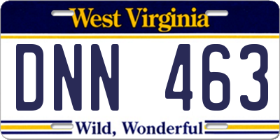 WV license plate DNN463