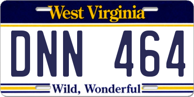 WV license plate DNN464