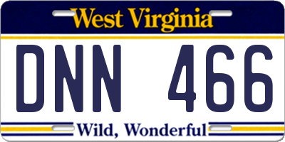 WV license plate DNN466