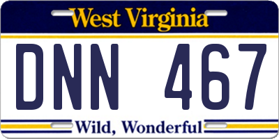 WV license plate DNN467
