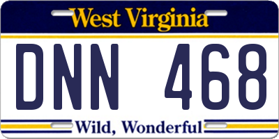 WV license plate DNN468