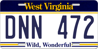 WV license plate DNN472