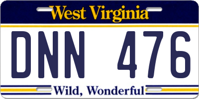 WV license plate DNN476