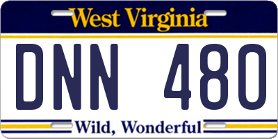 WV license plate DNN480