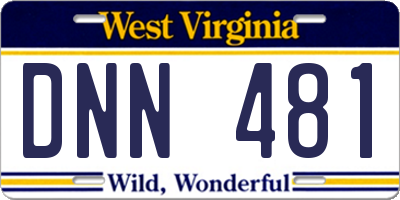 WV license plate DNN481