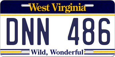WV license plate DNN486