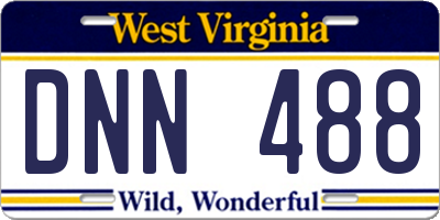 WV license plate DNN488