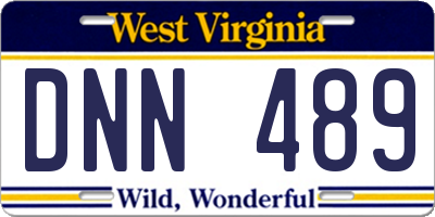 WV license plate DNN489