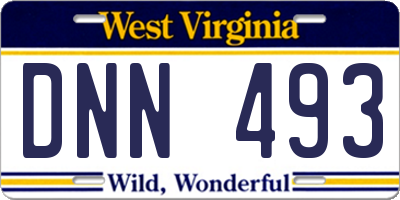 WV license plate DNN493