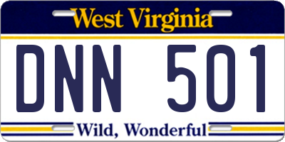 WV license plate DNN501