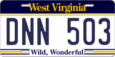 WV license plate DNN503