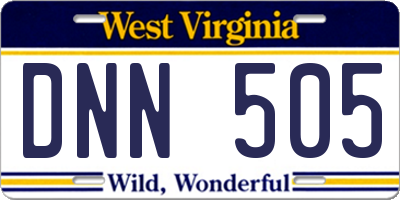 WV license plate DNN505