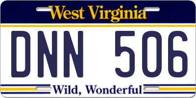 WV license plate DNN506