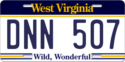 WV license plate DNN507