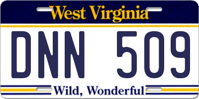 WV license plate DNN509