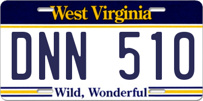 WV license plate DNN510