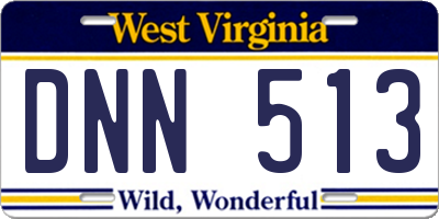 WV license plate DNN513