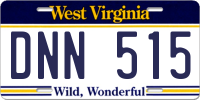 WV license plate DNN515