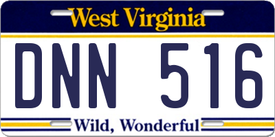 WV license plate DNN516