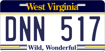 WV license plate DNN517