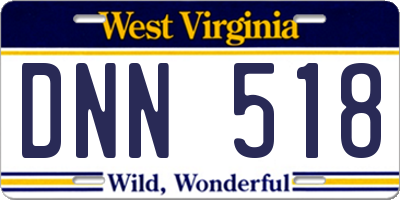 WV license plate DNN518