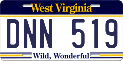 WV license plate DNN519