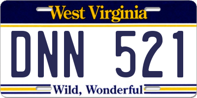 WV license plate DNN521